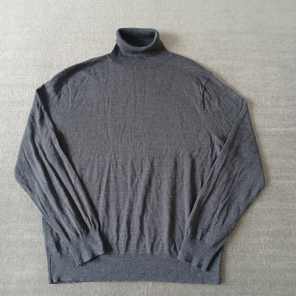 J Crew Sweater Men XL Gray Turtleneck Wool Classic Casual Minimalist Office - Picture 1 of 7